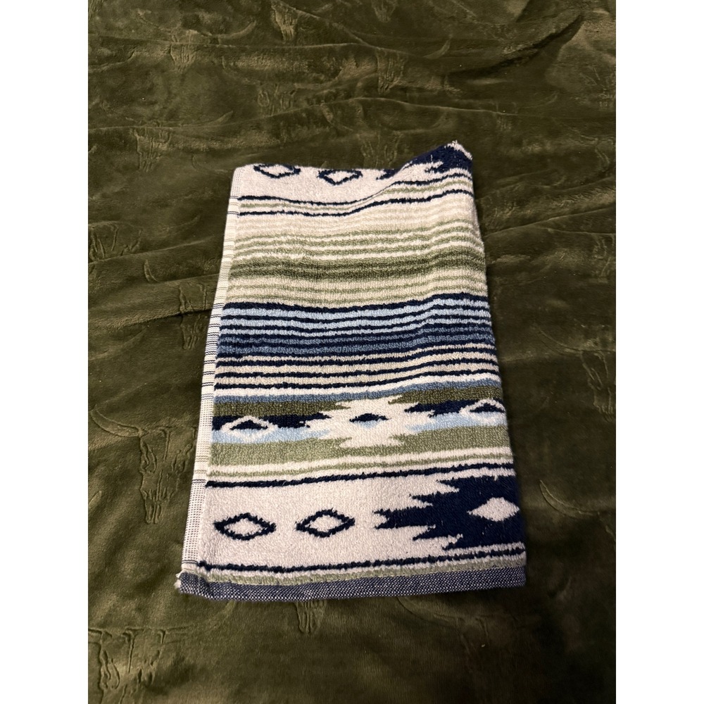 Wrangler Hand Towel Unisex OS Coyote Sands Blue New Southwestern Cotton